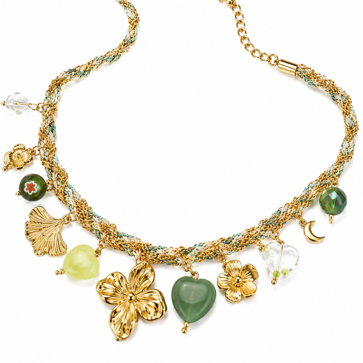 Azure Bloom Charm Necklace