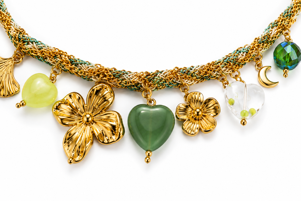 Azure Bloom Charm Necklace
