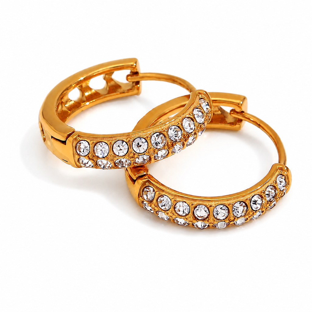 Crystal Huggie Hoops