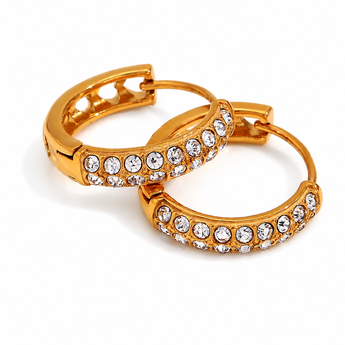 Crystal Huggie Hoops