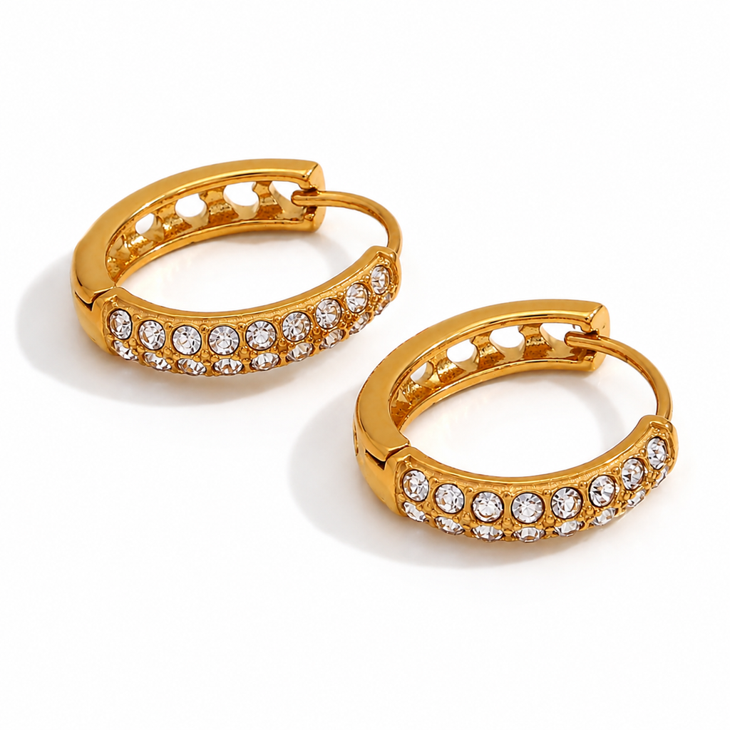 Crystal Huggie Hoops