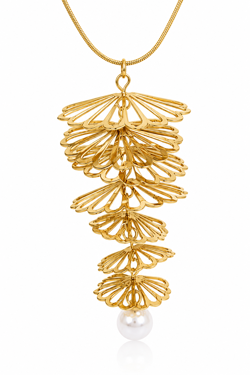 Verdant Pearl Cascade Necklace