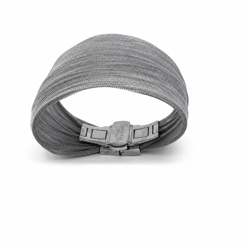 Sculptural mesh cuff bracelet