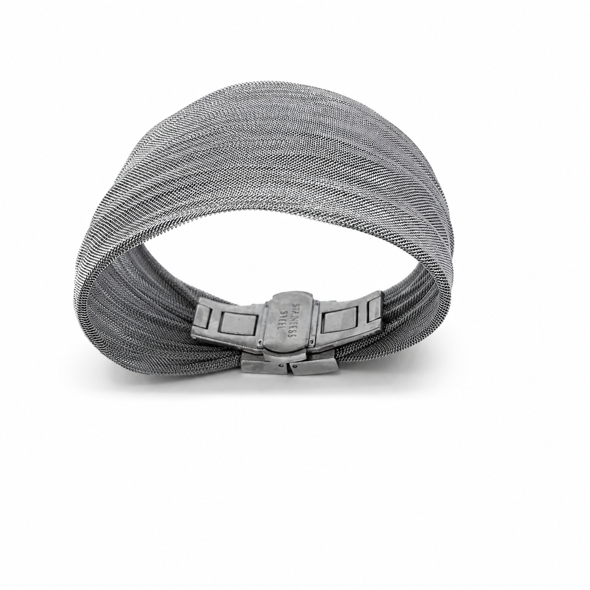Sculptural mesh cuff bracelet