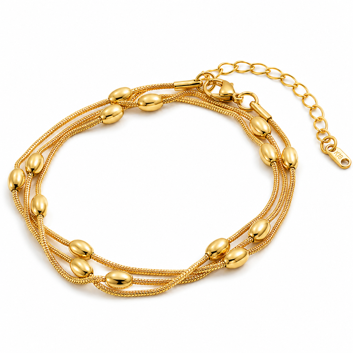 Oval Snake Chain-Bracelet- Gold