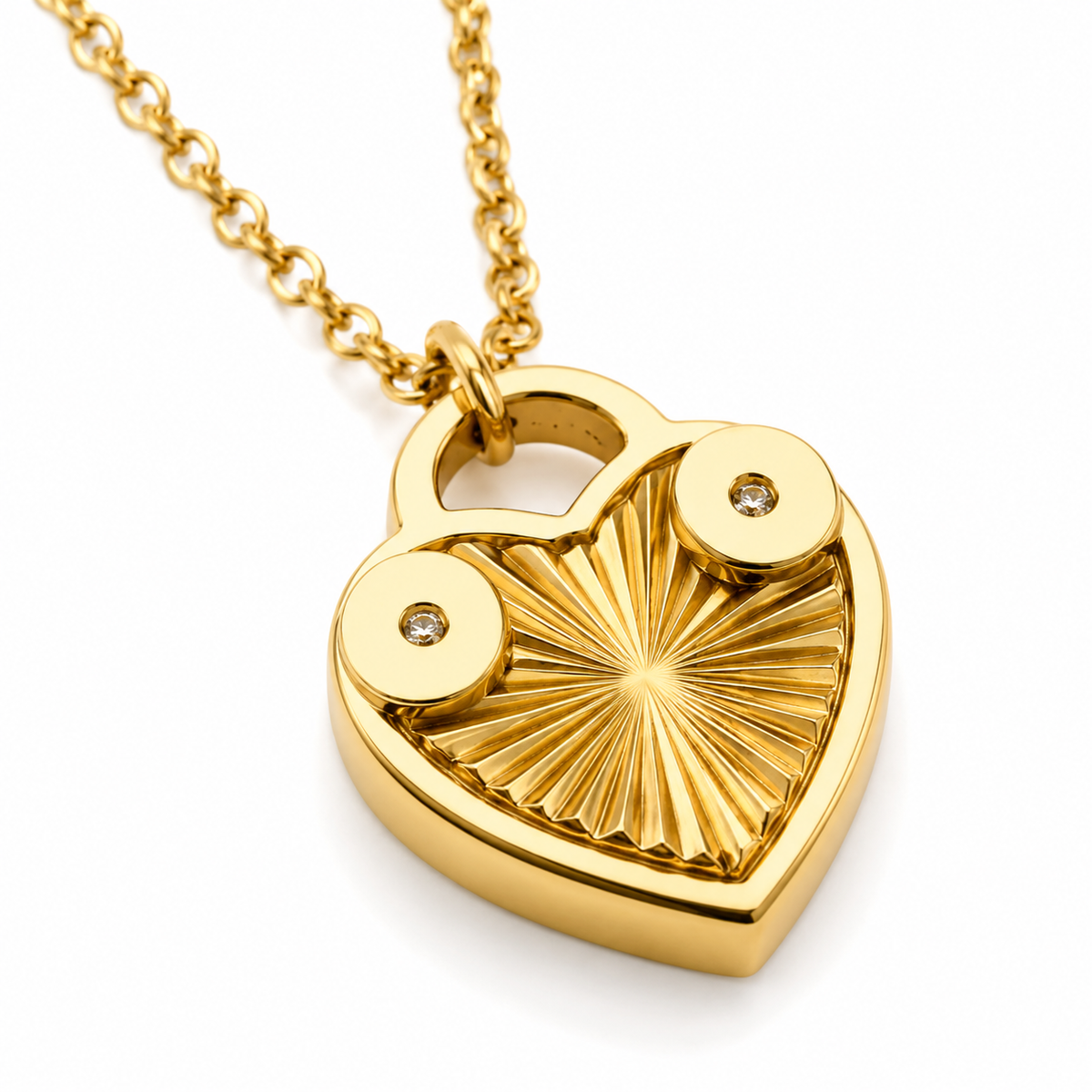 Radiant Heart Lock Necklace