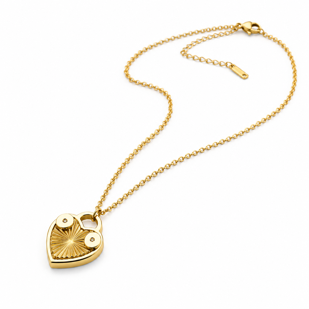 Radiant Heart Lock Necklace