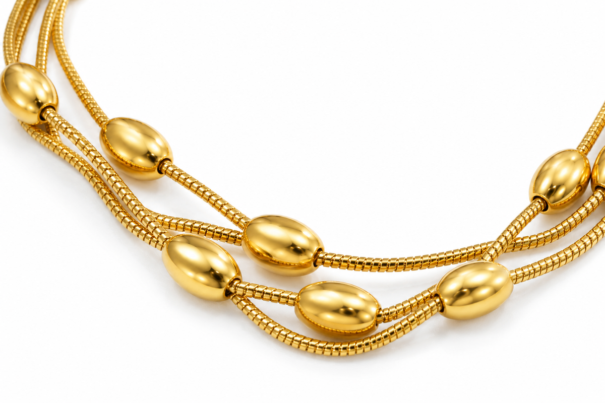 Oval Snake Chain-Bracelet- Gold