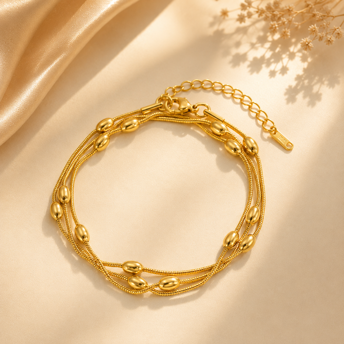 Oval Snake Chain-Bracelet- Gold