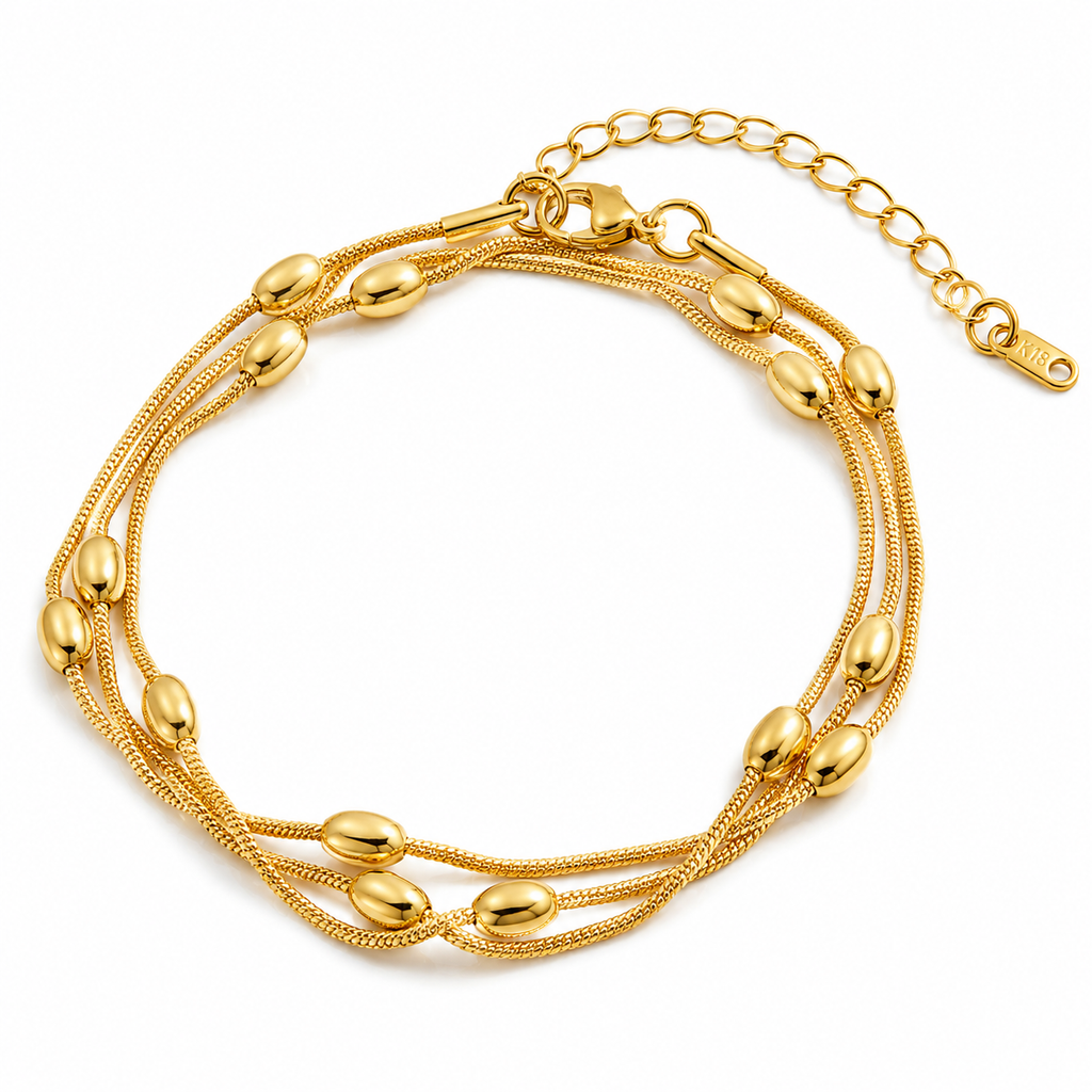 Oval Snake Chain-Bracelet- Gold