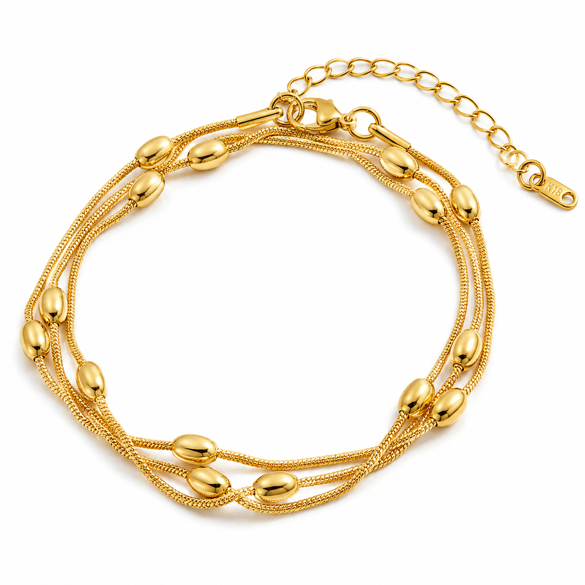 Oval Snake Chain-Bracelet- Gold